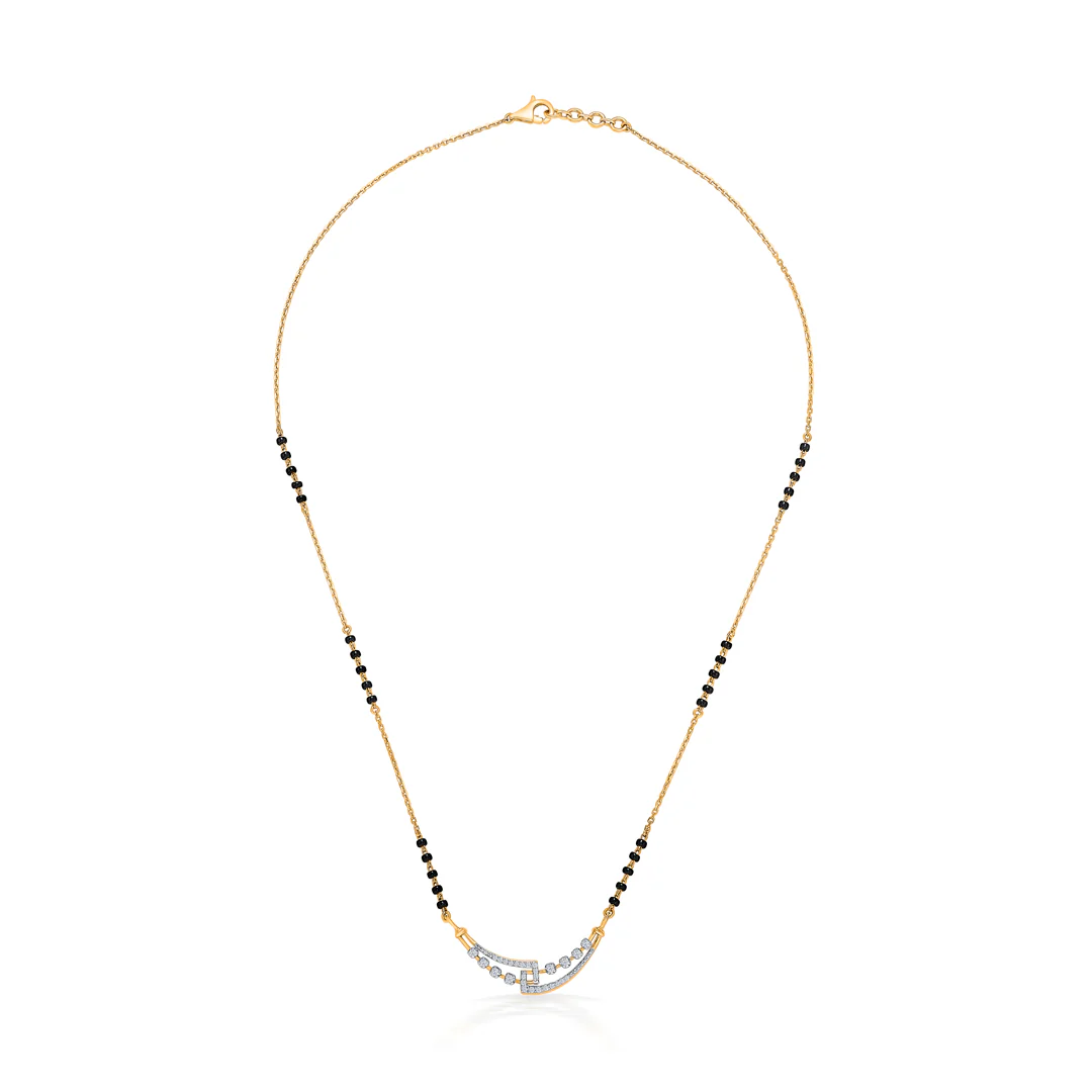 Twilight Link Gold & Diamond Modern Mangalsutra For Women - Image 2