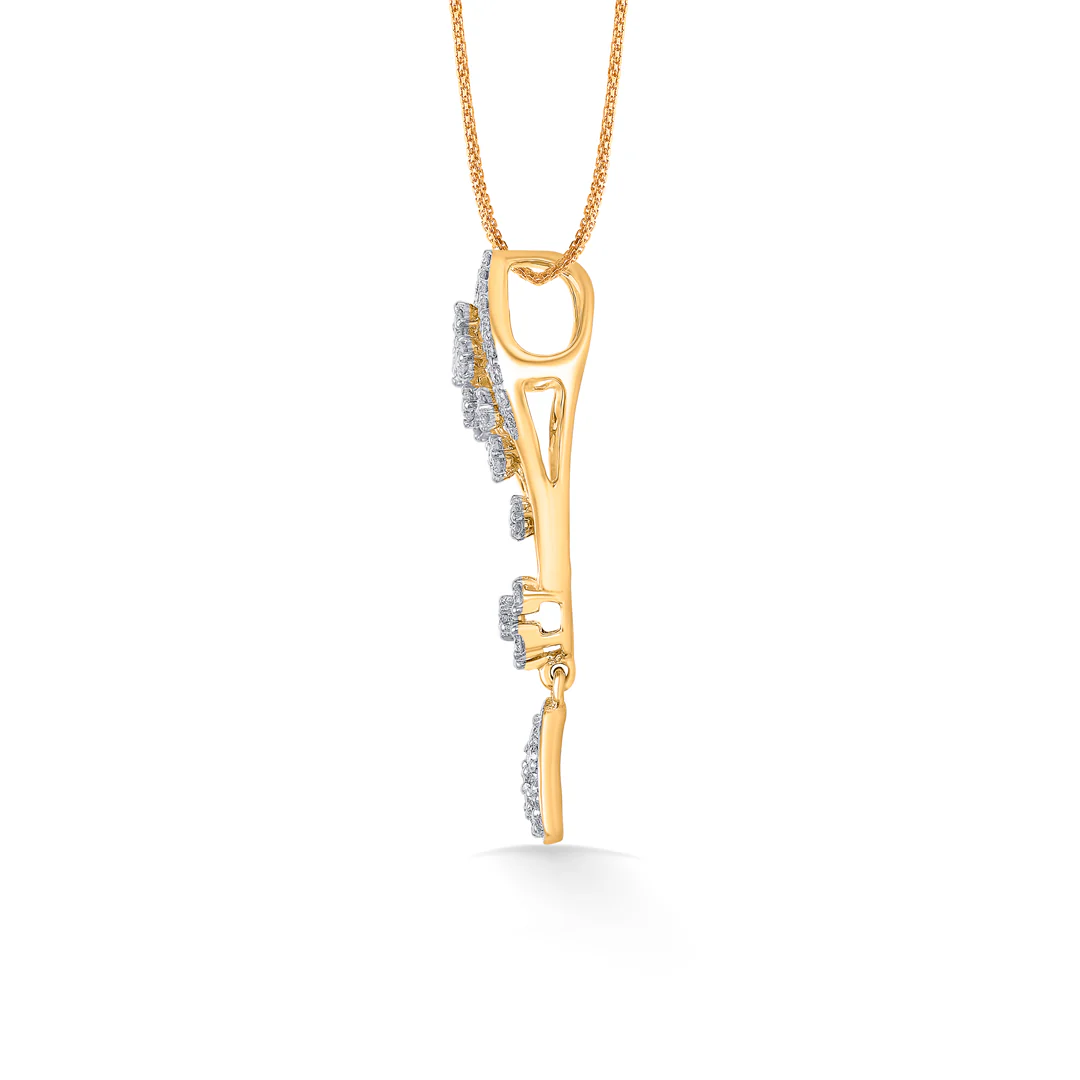 Twilight Surge Gold & Diamond Pendant Set For Women - Image 3