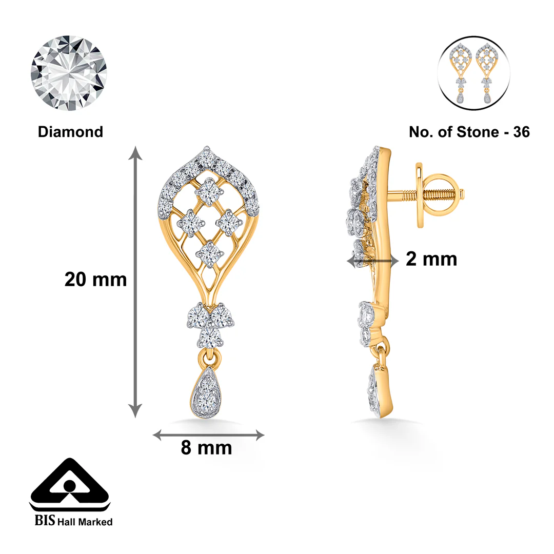 Twilight Surge Gold & Diamond Pendant Set For Women - Image 8