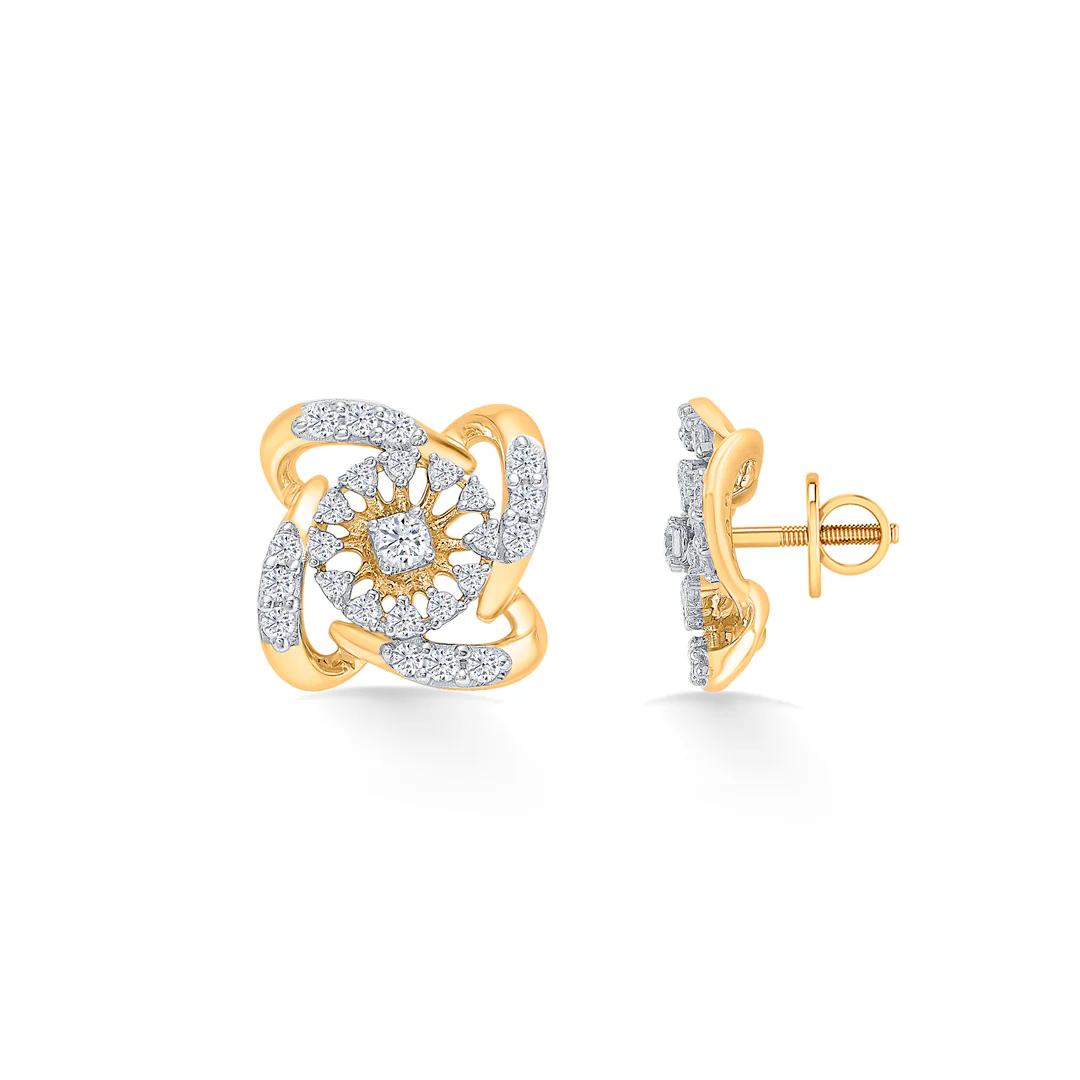 Twilily Spark Gold & Diamond Earring - Image 2