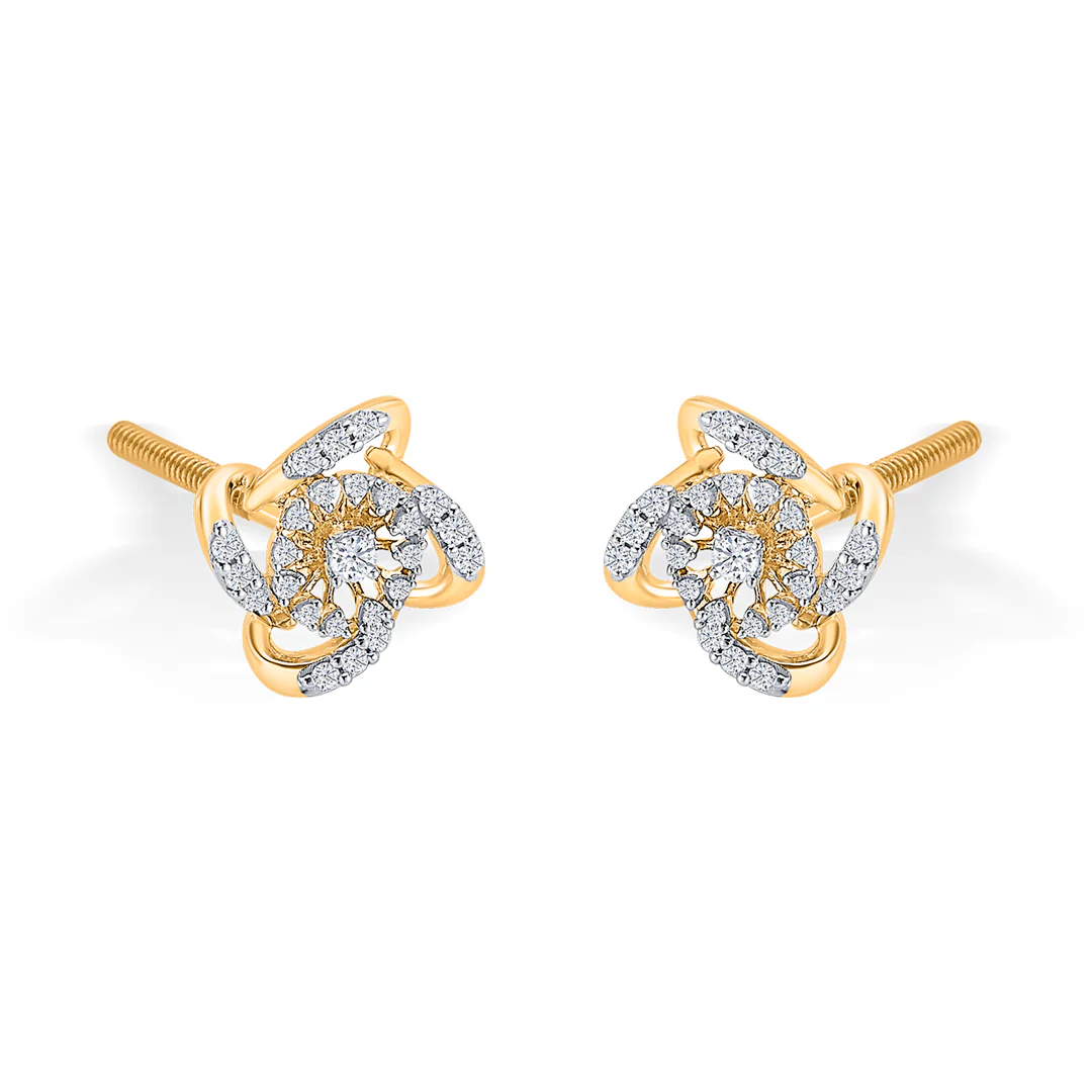 Twilily Spark Gold & Diamond Earring - Image 3