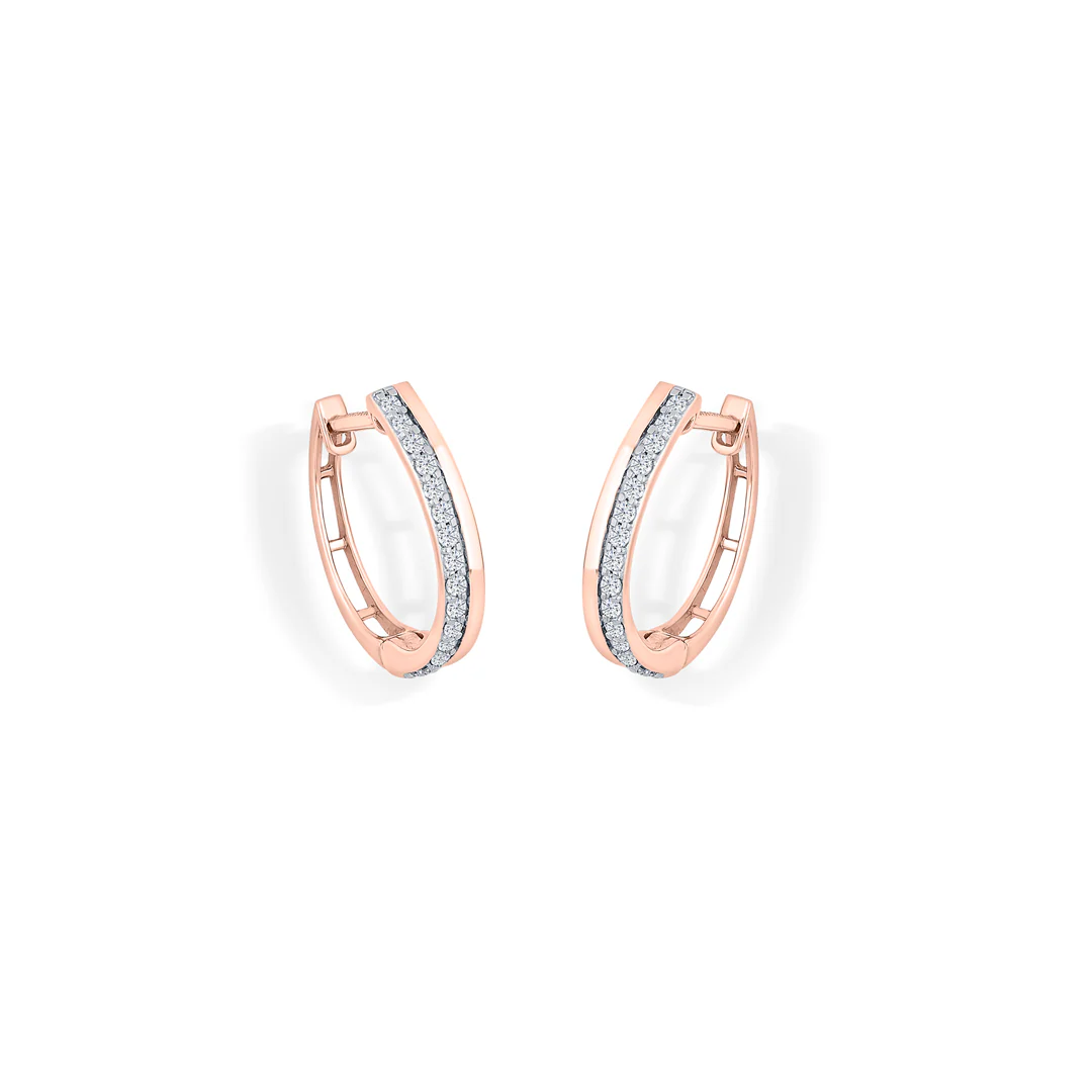 Twin Strand Gold Stud Diamond Earring for Women - Image 3