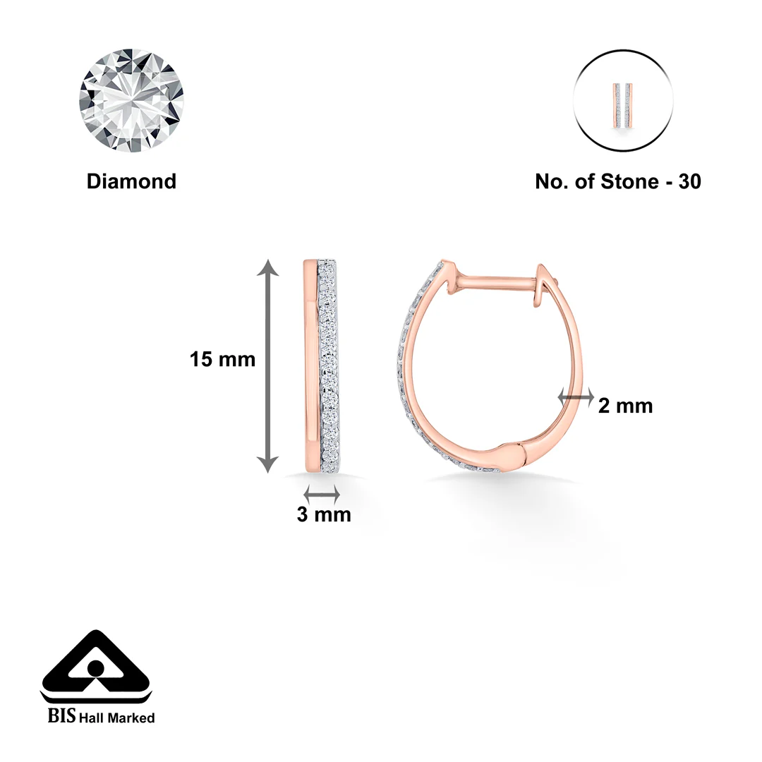 Twin Strand Gold Stud Diamond Earring for Women - Image 5
