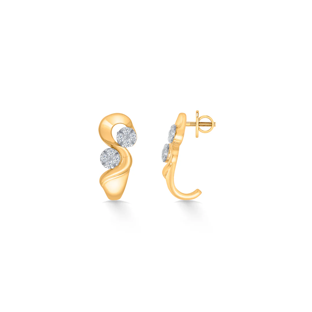 Twist Aura Gold Huggies Earring - Image 2