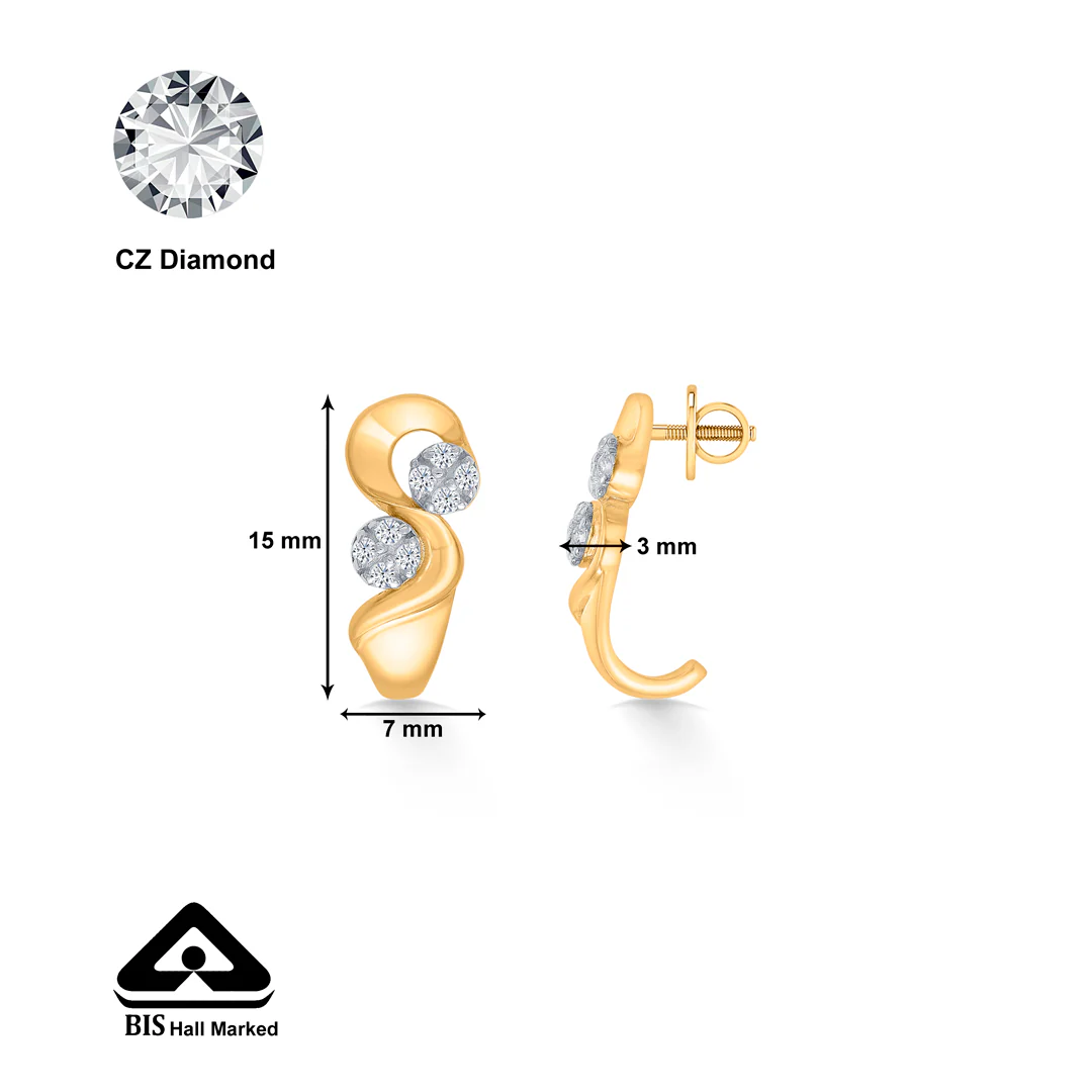 Twist Aura Gold Huggies Earring - Image 4