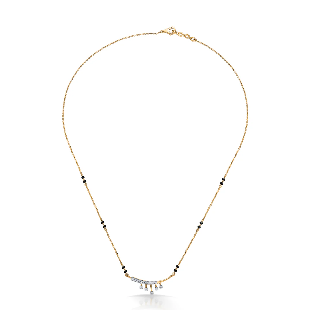 Urban Chic Gold & Diamond Modern Mangalsutra For Women - Image 2