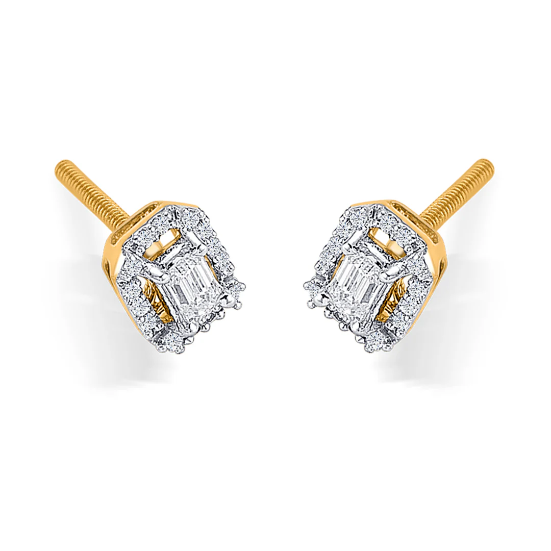 Urban Edge Gold Stud Earring For Women - Image 4