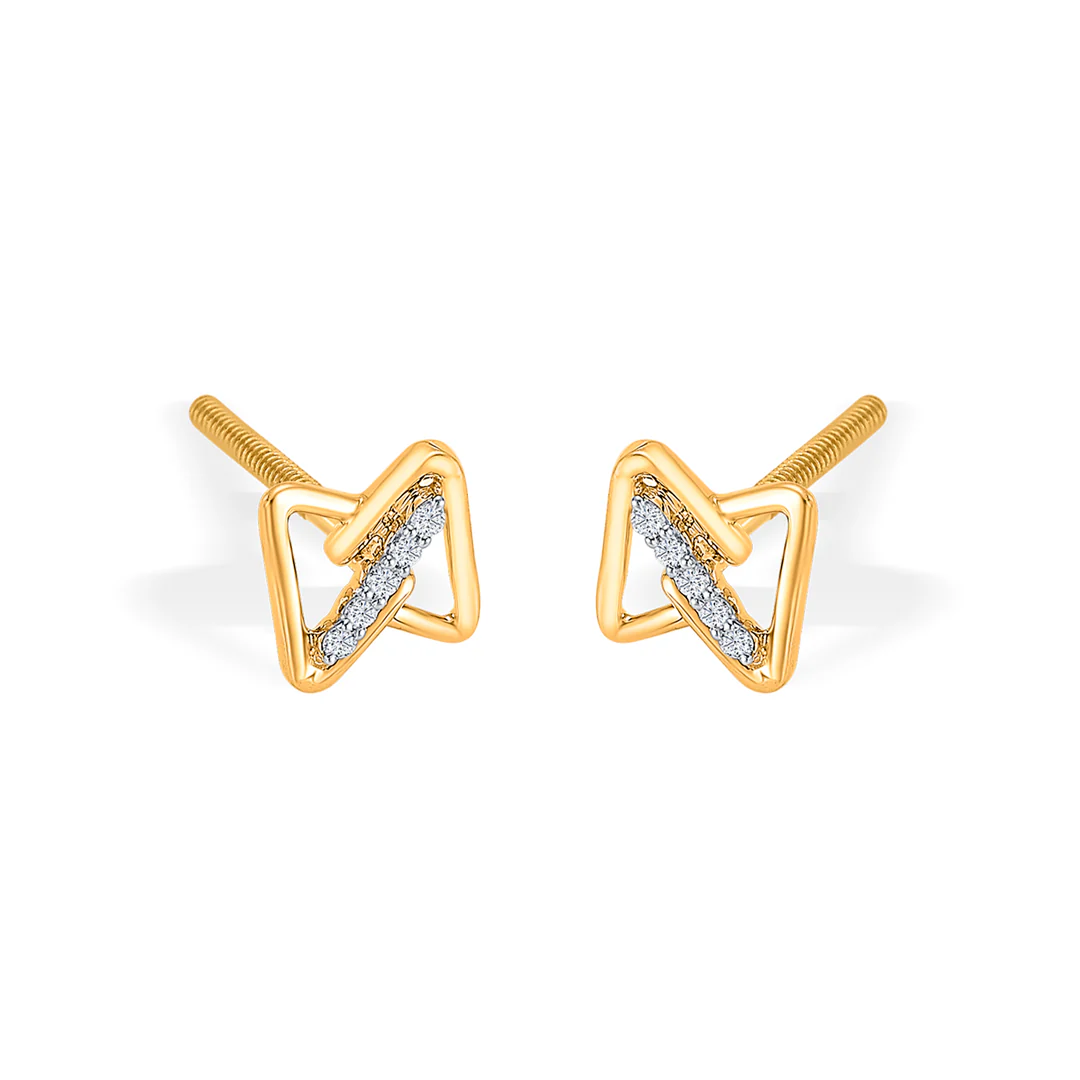Urban Gold & Diamond Earring For Women - Image 4
