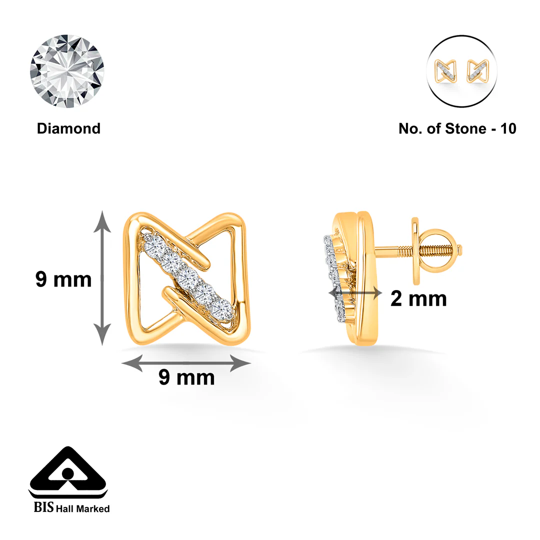 Urban Gold & Diamond Earring For Women - Image 5