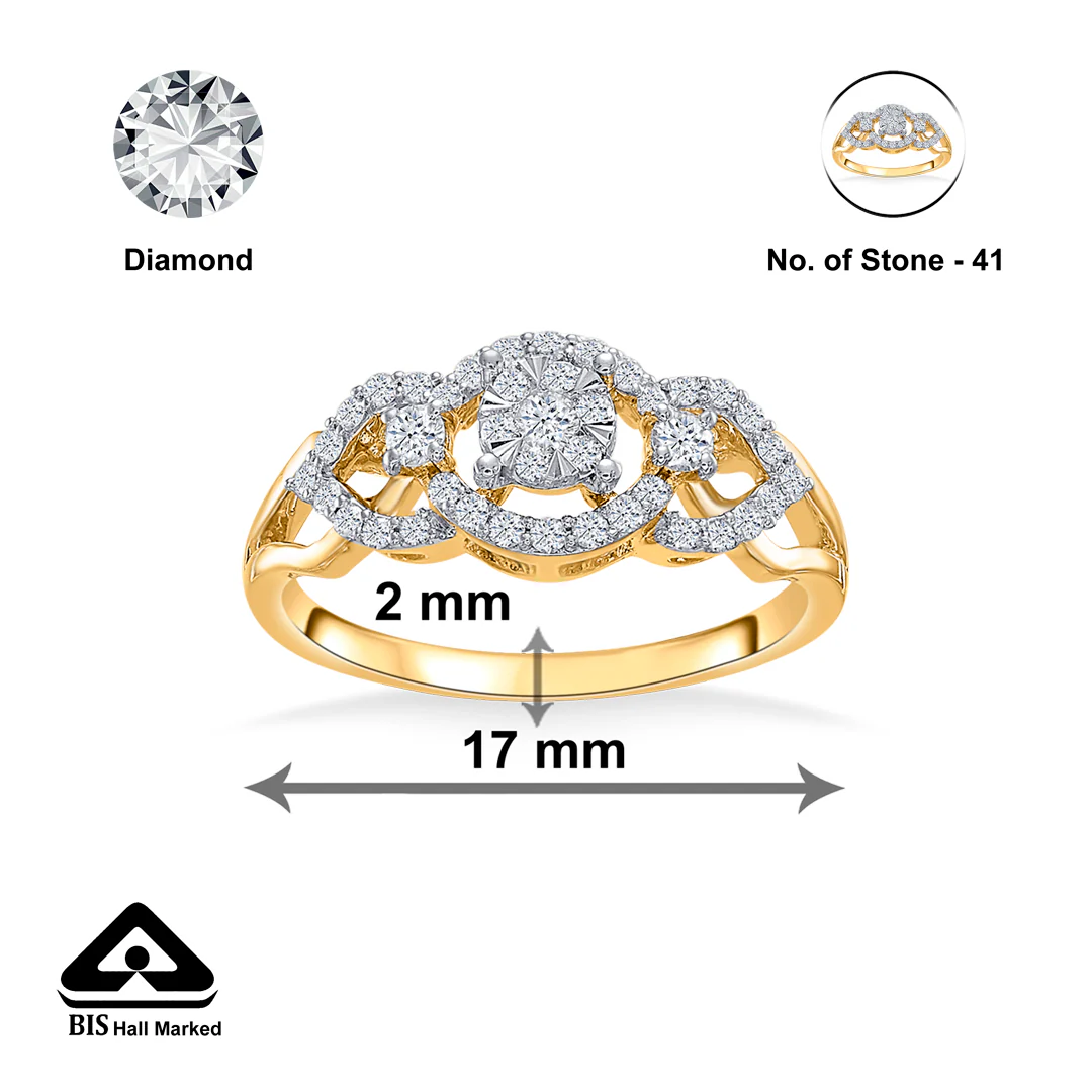 Urban Gold & Diamond Engagement Ring For Women - Image 4