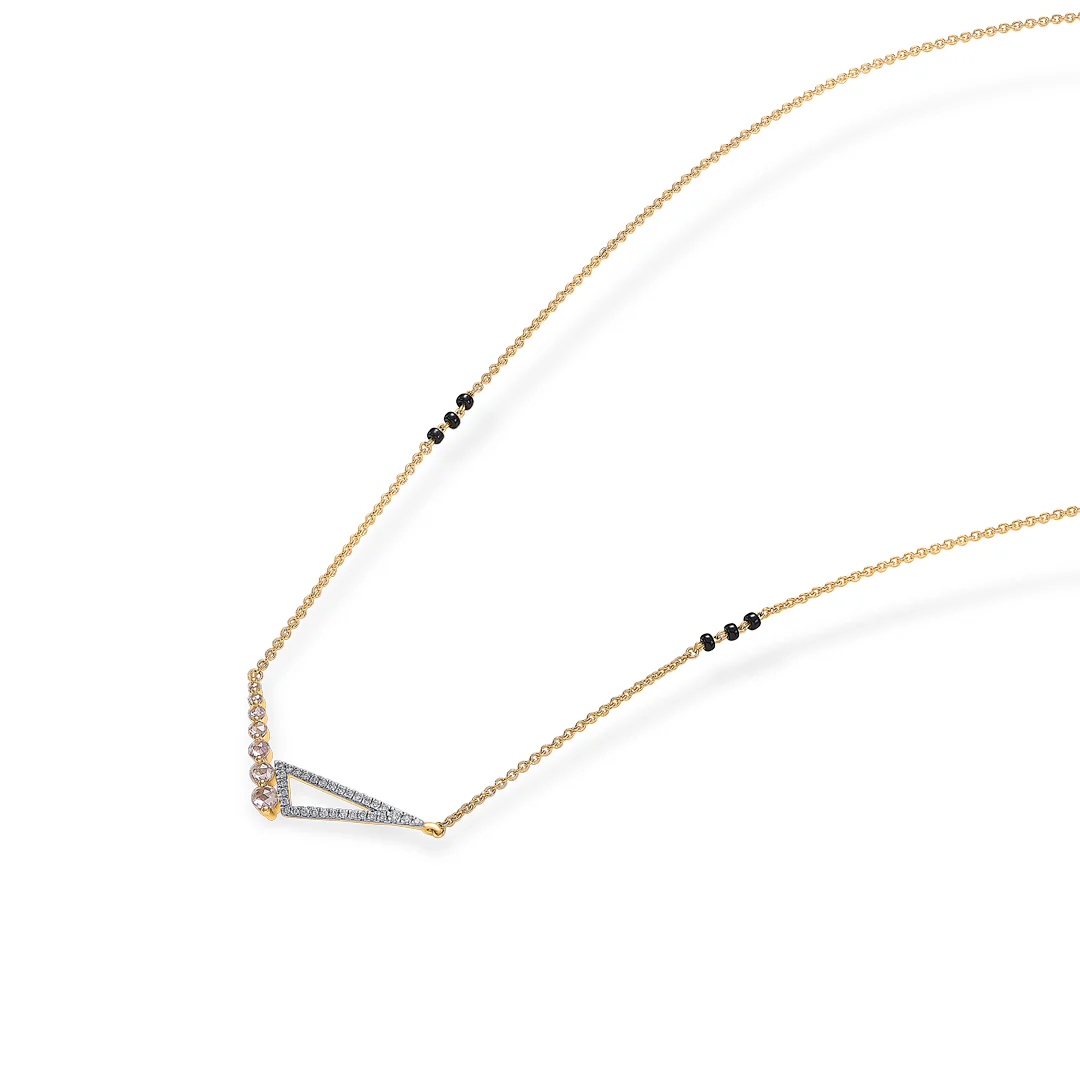 Urban Gold & Diamond Modern Mangalsutra For Women - Image 4