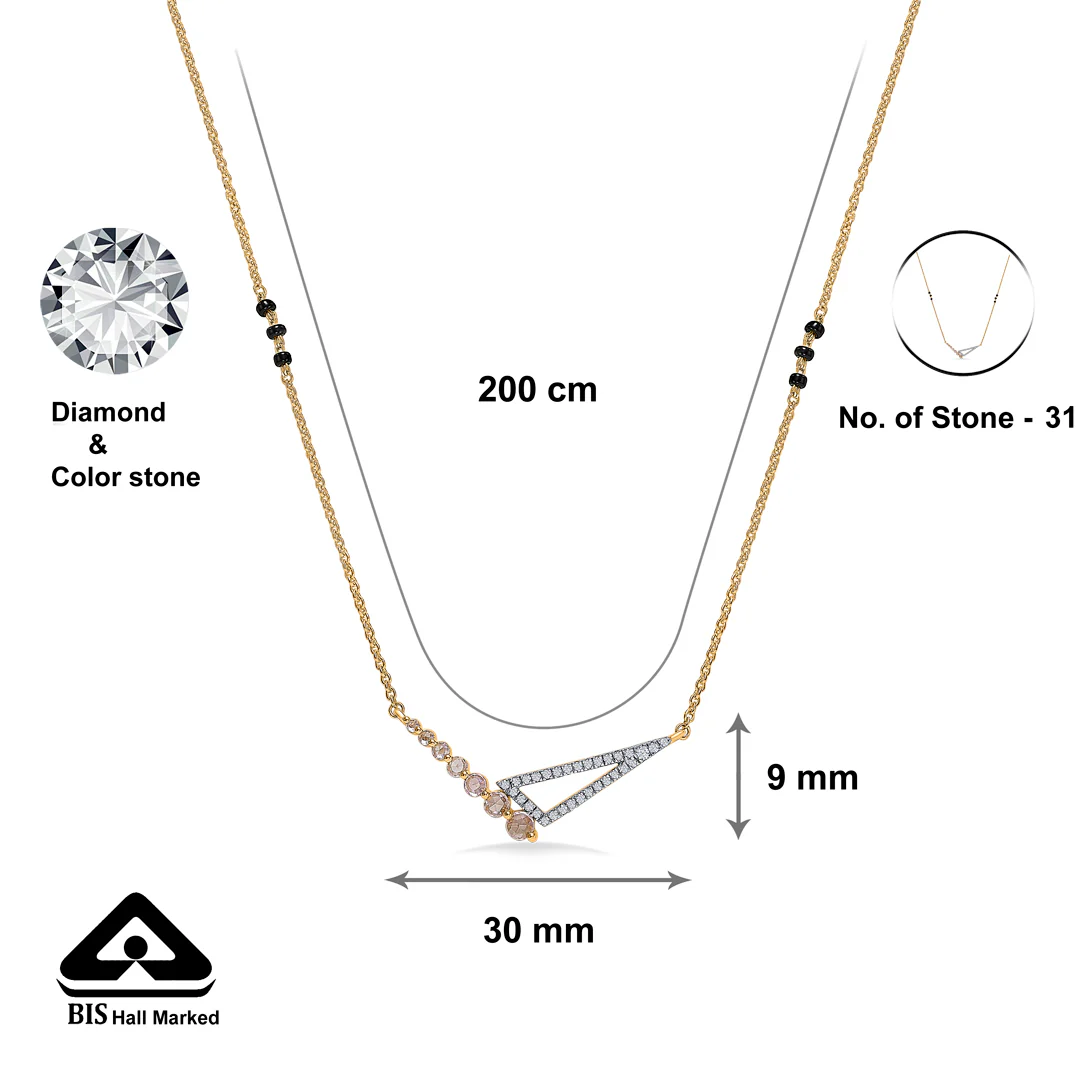Urban Gold & Diamond Modern Mangalsutra For Women - Image 5