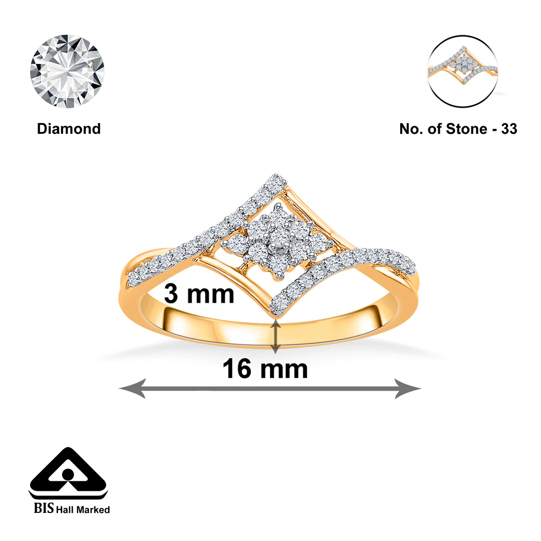 Urban Gold & Diamond Ring For Women - Image 4