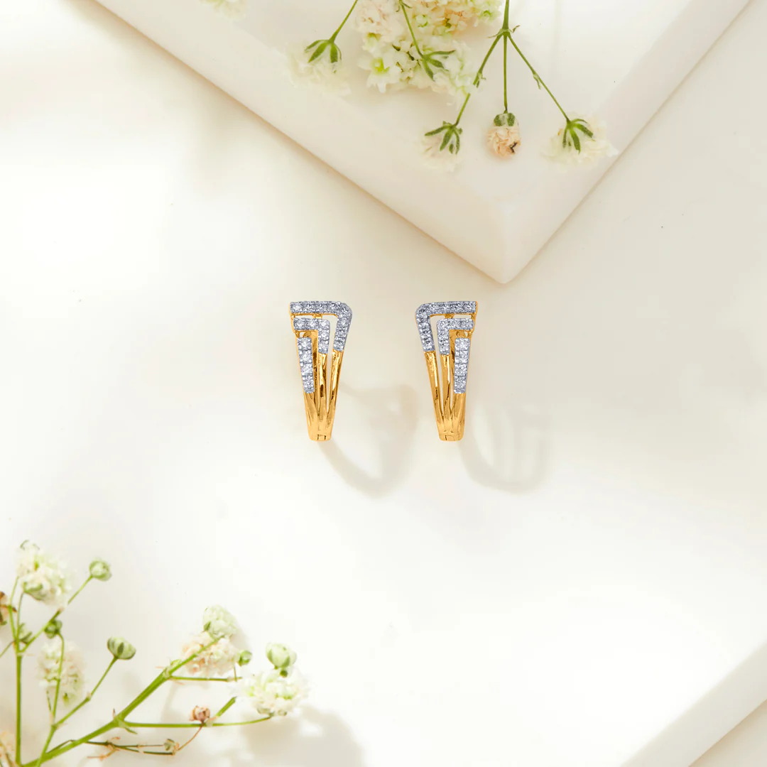 Urban Shikha Gold & Diamond Hoops & Huggies Earring