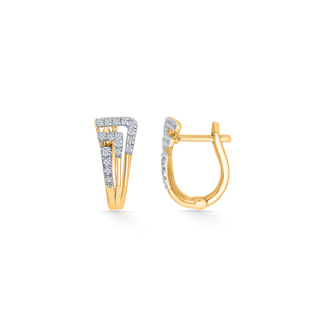 Urban Shikha Gold & Diamond Hoops & Huggies Earring - Image 2