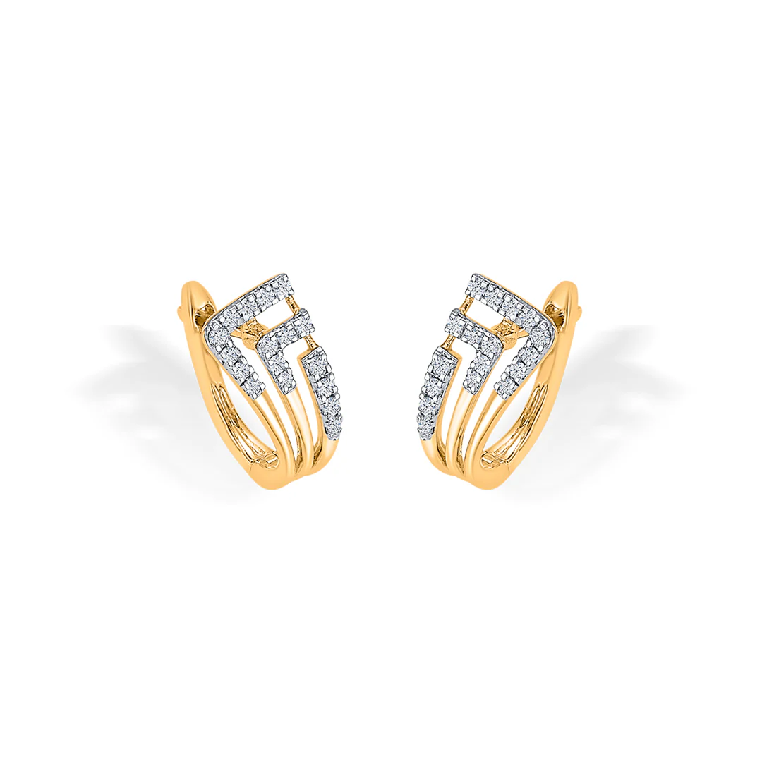 Urban Shikha Gold & Diamond Hoops & Huggies Earring - Image 3