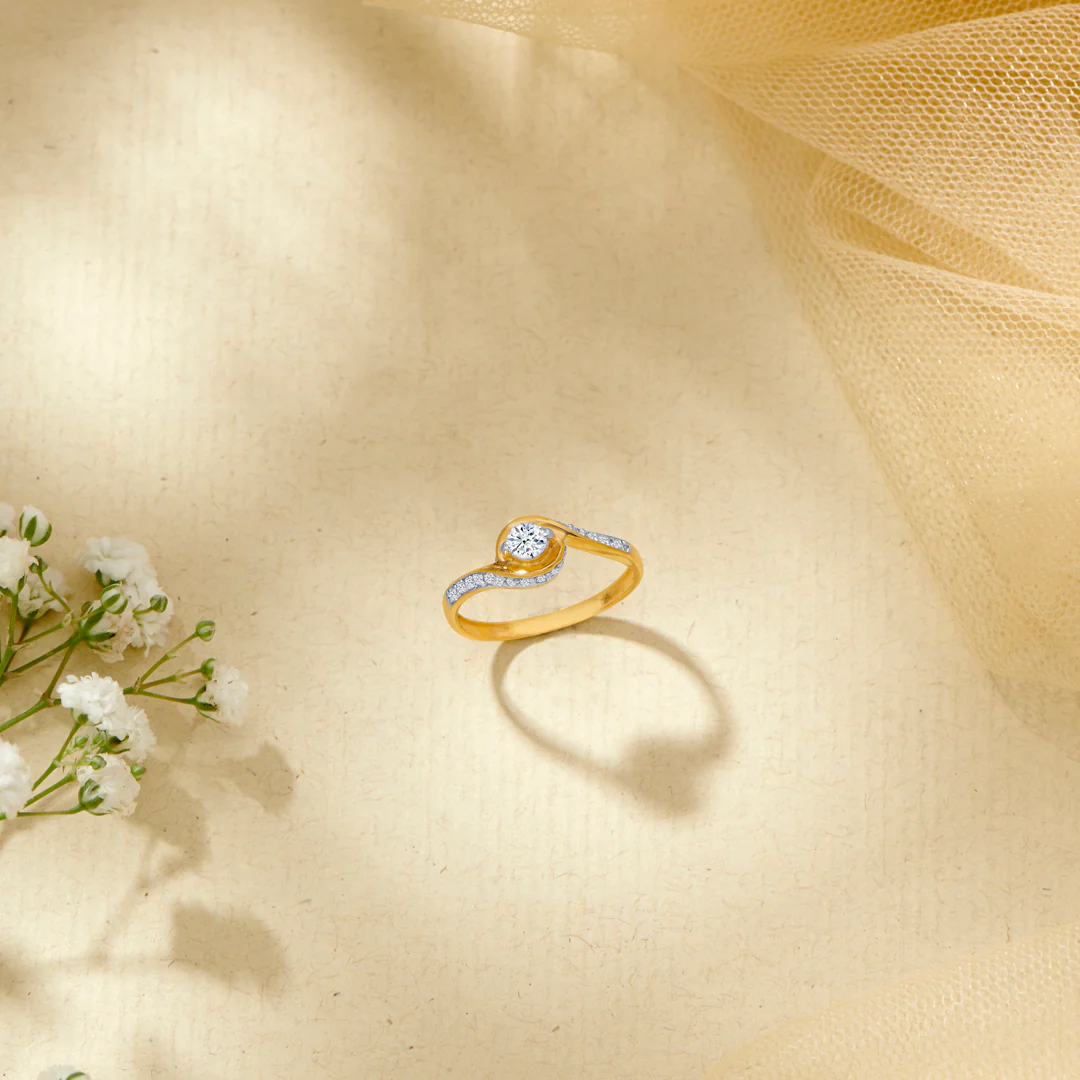 Urban Vibes Gold Engagement Ring For Women