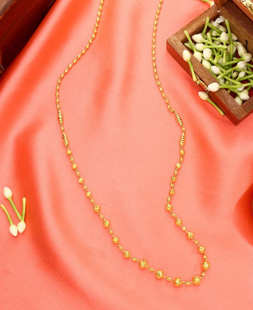 Vedic Grace Vertical Yellow Gold Traditional Necklace For Women - Image 9