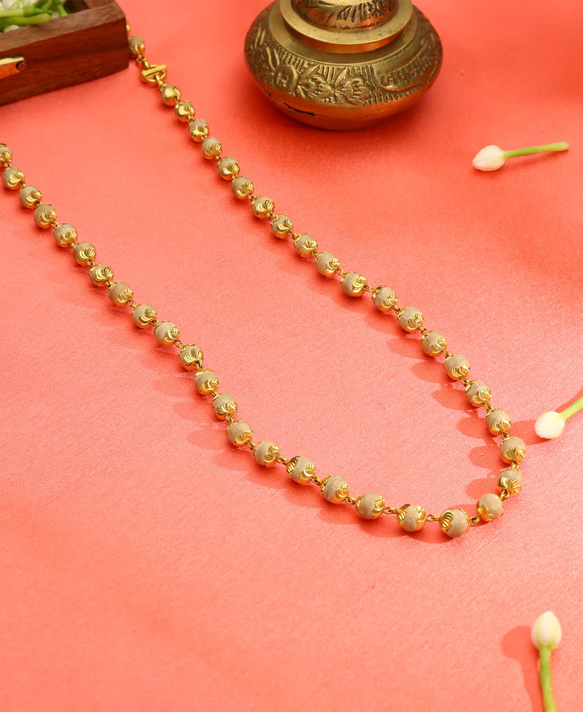 Vertical Haar Yellow Gold Necklace For Women - Image 2