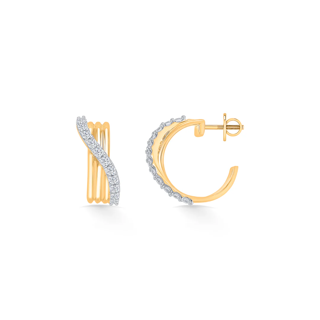 Vervena Twist Gold & Diamond Earring - Image 2