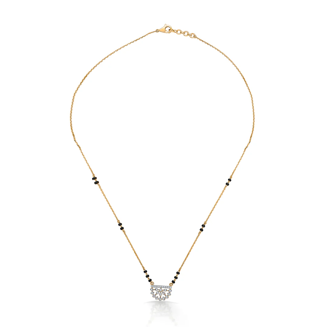 Vibrant Petals Gold & Diamond Modern Mangalsutra For Women - Image 2