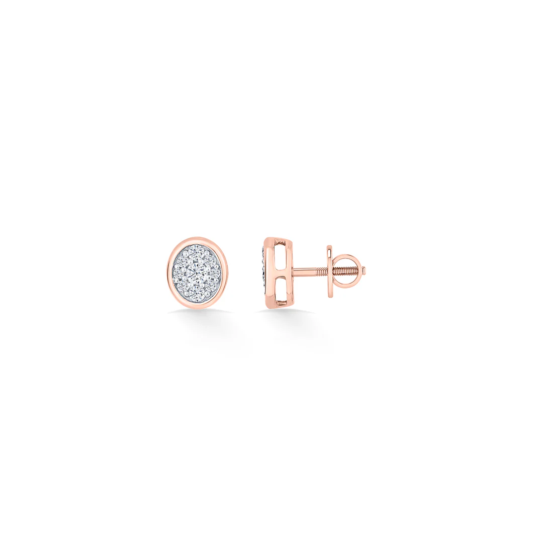 Vintage Glow Rose Gold Stud Diamond Earring For Women - Image 4