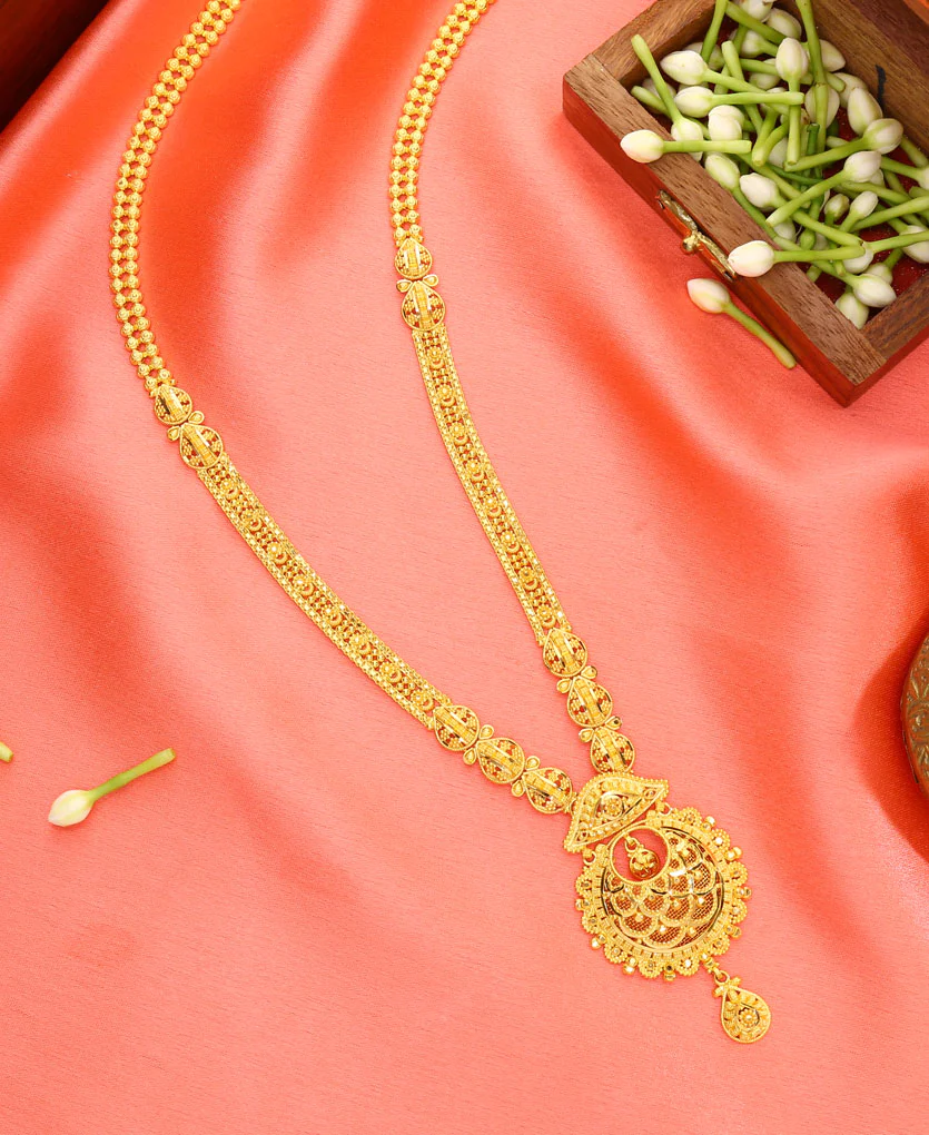 Virasat Charm Yellow Gold Necklace For Women - Image 3