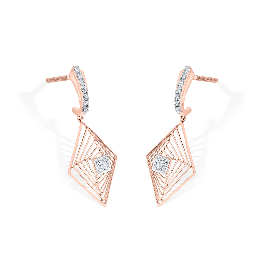 Vortex Glint Gold Stud Diamond Earring - Image 2