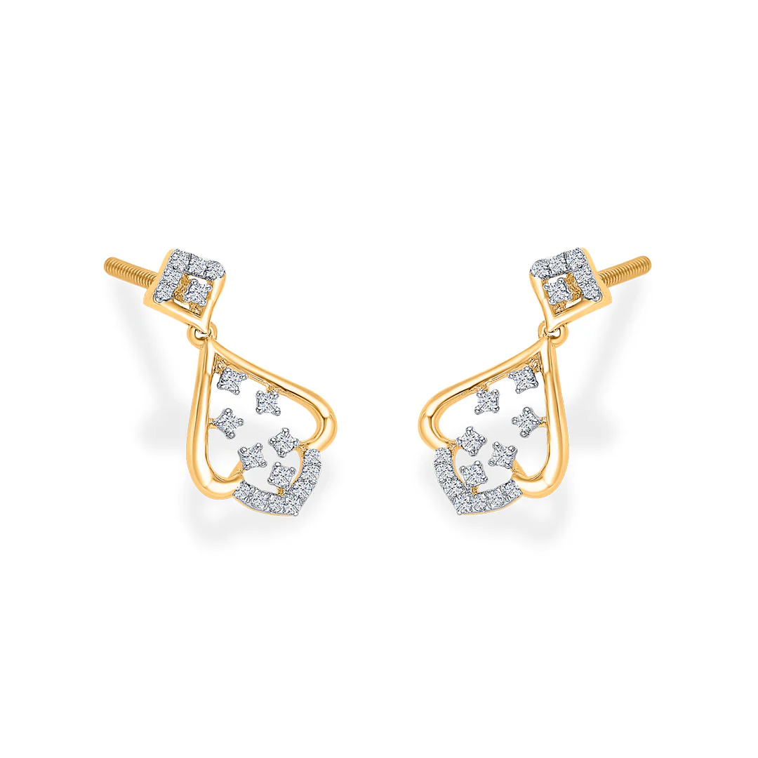 Vortex Gold & Diamond Drops & Dangler Earring For Women - Image 3