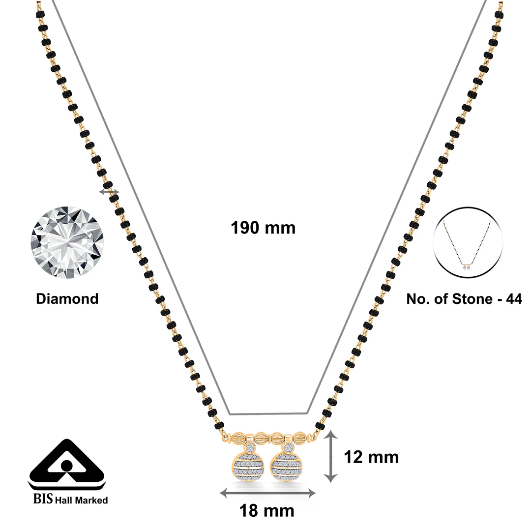 Wati Elegance Gold & Diamond Modern Mangalsutra for Women - Image 2