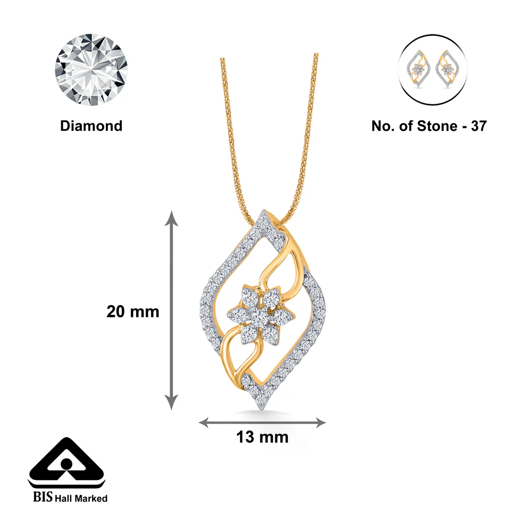 Waves of Grace Gold & Diamond Classic Pendant - Image 4