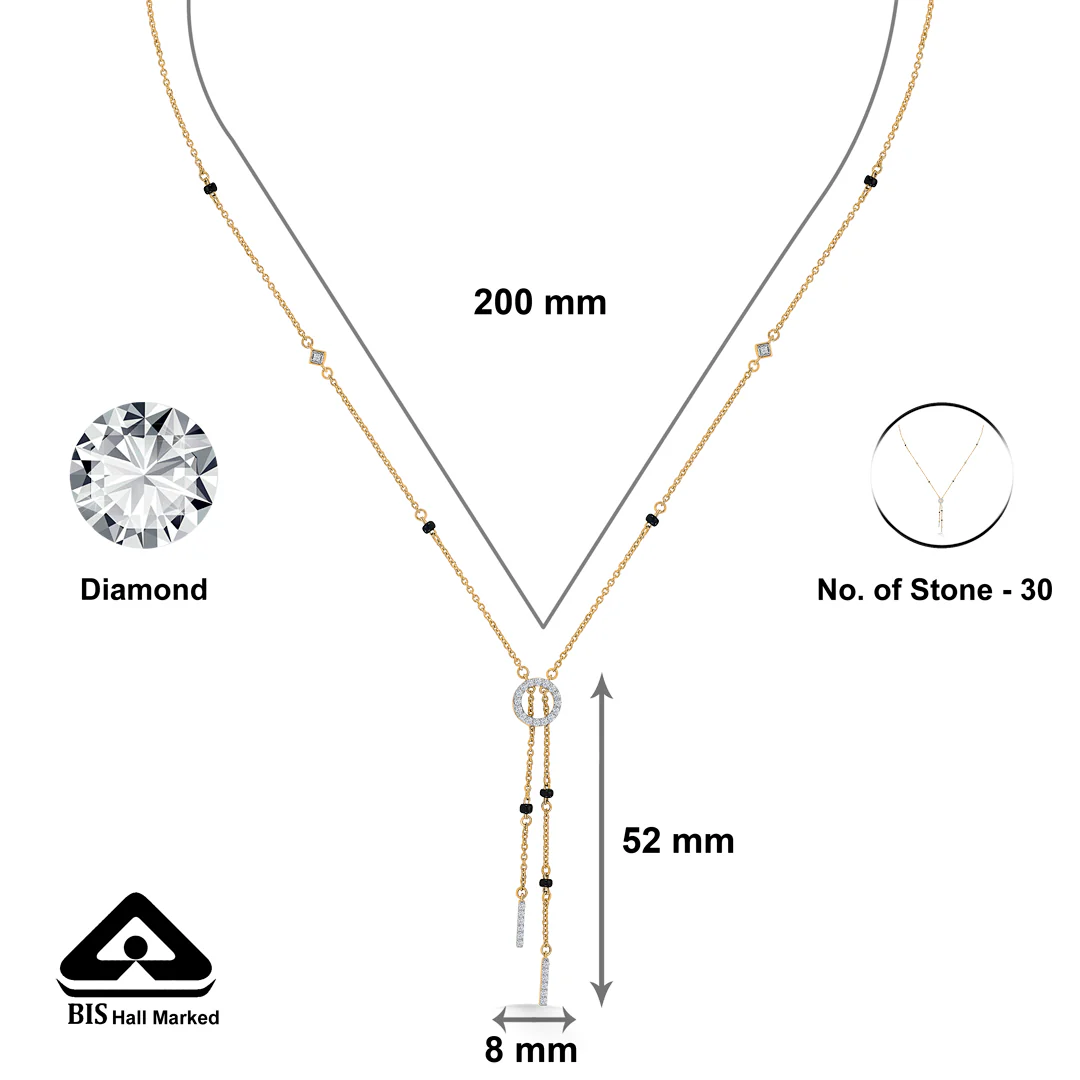 Whimsical String Gold & Diamond Modern Mangalsutra for Women - Image 2