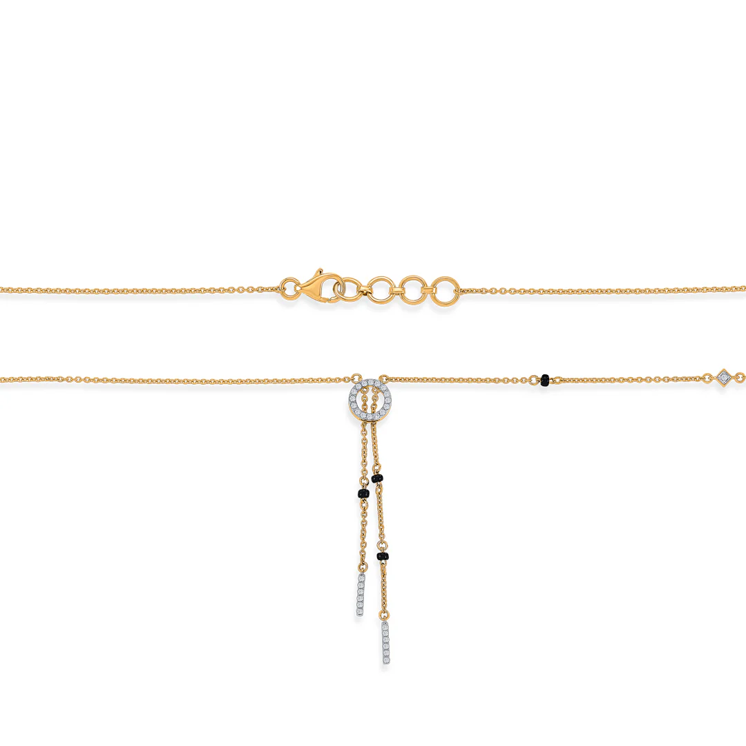 Whimsical String Gold & Diamond Modern Mangalsutra for Women - Image 5