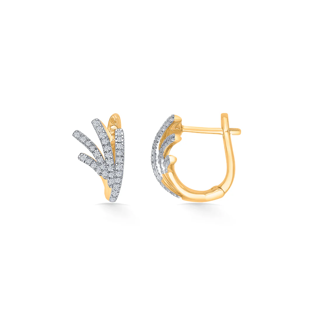 Whimsy Gold & Diamond Hoops & Huggies Earring For Women - Image 3