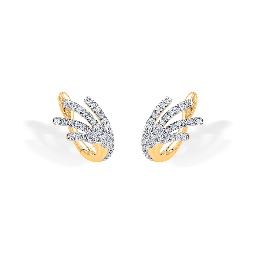 Whimsy Gold & Diamond Hoops & Huggies Earring For Women - Image 4