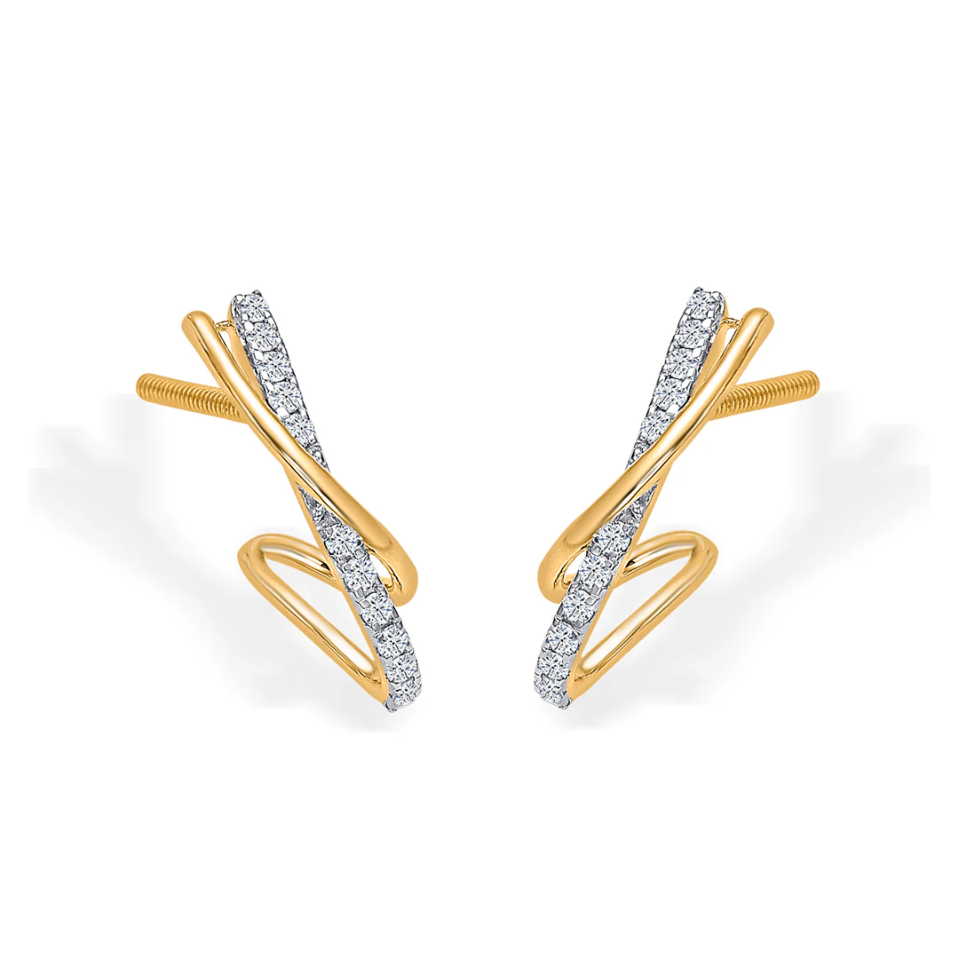 Xquisite Shine Gold & Diamond Hoops & Huggies Earring - Image 3