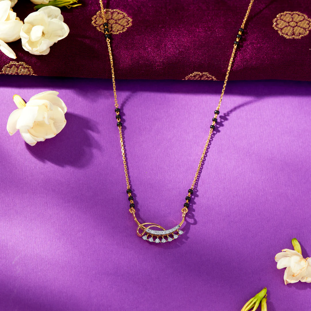 Zen Embrace Gold & Diamond Modern Mangalsutra For Women