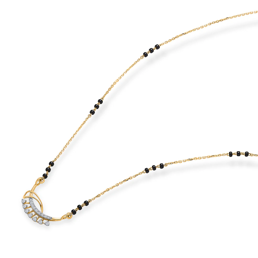 Zen Embrace Gold & Diamond Modern Mangalsutra For Women - Image 3
