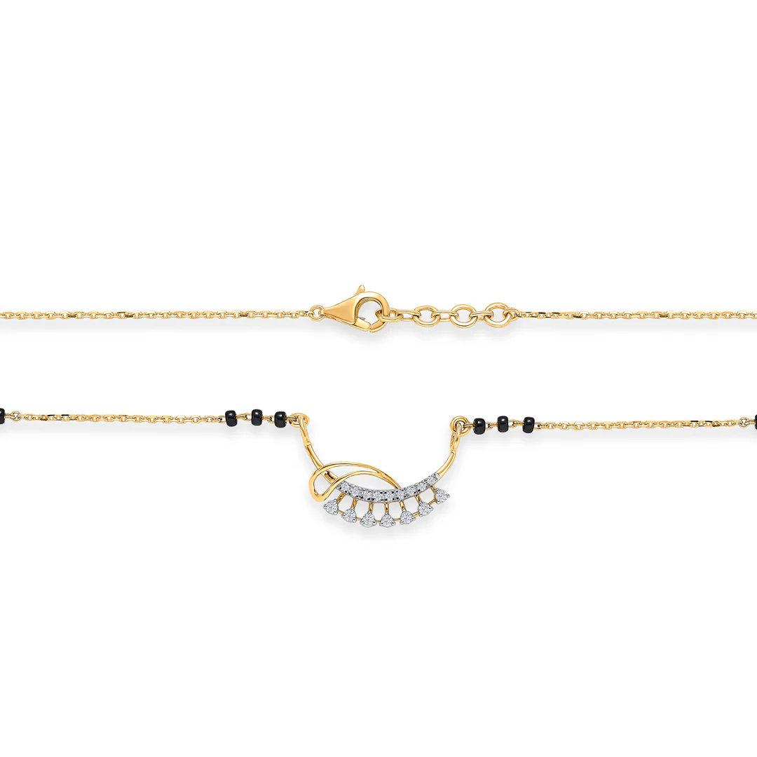 Zen Embrace Gold & Diamond Modern Mangalsutra For Women - Image 4