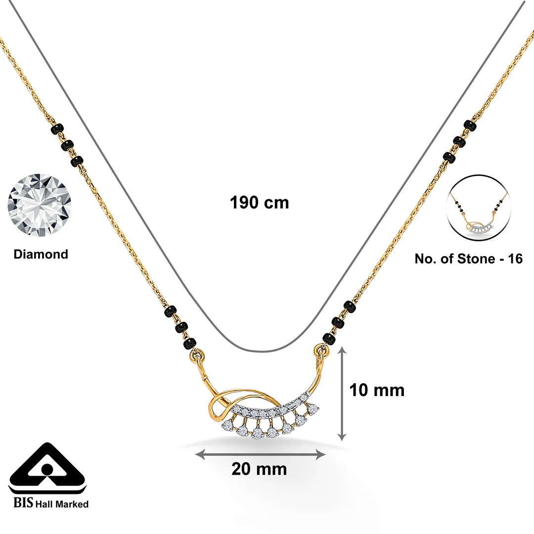 Zen Embrace Gold & Diamond Modern Mangalsutra For Women - Image 5